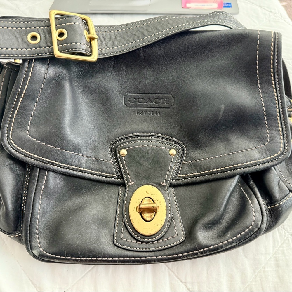 Coach Pink Fabric Interior with Brown Leather Tag